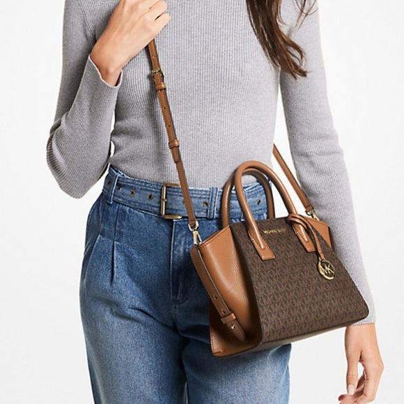 MICHAEL KORS
Avril Small Logo Top-Zip Satchel
Brown 
NWT - Picture 4 of 16